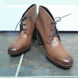 Paul GreenBoots  Leather Lace Up Ankle Boots Brown US 10